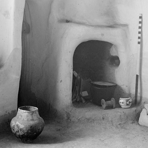 Photograph of pueblo building cooking hearth